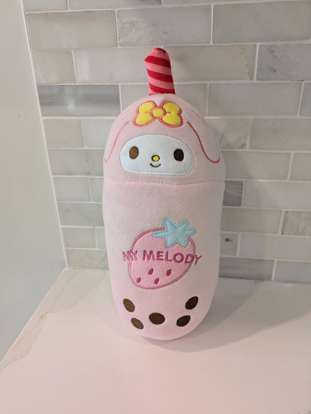 Sanrio My Melody Pink Plush Bubble Tea Toy